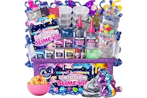 Original Stationery Kit de Slime de Licorne Croquant Cosmique, Slime Licorne et Crunchy pour Enfants Slime Complet Extraordinaire Phosphorescent Cadeaux d’Anniversaire Cosmic Shimmer Unicorn Slime