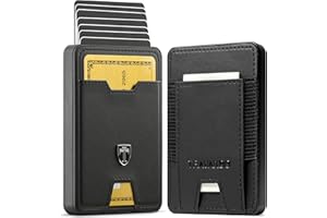 TRAVANDO Swype Aluminium Porte Carte Homme en Cuir avec Blocage RFID - Petit Portefeuille avec Compartiment a Monnaie Slim Protege Contre Le piratage Bancaire - Porte-Carte de Credit