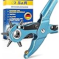 S&R Precision Leather Hole PUNCH PLIERS/MADE IN GERMANY/Revolving belt punching Tool M 225 with 6 changeable holes 2-2,5-3 - 3,5-4 - 4,5 mm