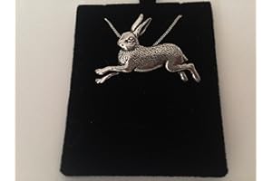 PRIDEINDETAILS A2 Hare fine english pewter 3D Platinum Plated Necklace Handmade 18 INCH with pride in detail packaging