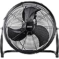 Zanussi ZNGF1621B 16" High Velocity Floor Fan - 3 Speeds, Easy Setup, Portable, Tilt Function, Ground Fan Black