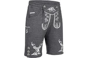 PAULGOS Herren Trachten Jogginghose, Optik Trachten Lederhose, Kurz in 3 Farben Gr.S-5XL JOK4