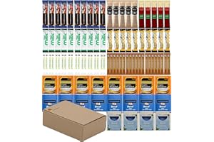 Office & Hotel Tea Coffee Sachet Set – 100 Items | Regular, Luxury & Decaf Options | AB.GROCERIES® Decaf Kit with Tea, Coffee, Sugar, Milk | Hospitality Tray, B&B, Airbnb, Office Supplies (DECAF)