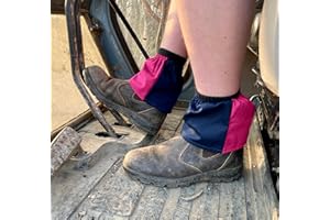 Oz OverBoots Harlequin Sox Savers Two-Tone Reusable Cotton Drill Overshoes for Work Boots – Durable Covers Keep Out Hay, Dirt & Debris | One Size – Gift for Horse Riders, Farmers & Outdoor Workers