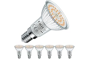 EACLL E14 LED ciepła biel 6,5 W zastępuje żarówkę halogenową 100 W R50, 6 szt. 3000 K 720 lm, kąt świecenia 120°, bez możliwości ściemniania, AC 230 V lampa energooszczędna