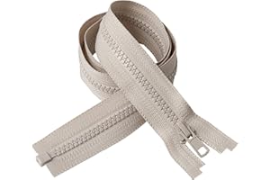 IPEA Zipper Long 60 cm – Beige – 2 Units – Chain Size #5 – Zippers Divisible for Glare Sewing Furniture Jackets – Zip – Width 30 mm