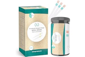 Go-Keto Keto Sticks 100 pezzi - Glucosio + chetoni strisce reattive per una facile misurazione a casa, perfetto per accompagnare una dieta cheto.