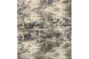 RHP 3D Tapete Wandpaneele Selbstklebend Ziegelstein Wasserdicht Wandaufkleber Tapete Wandpaneele selbstklebend Moderne Wandverkleidung in Steinoptik leichte Montage (10 Stück,Beige/Grau Marmor)