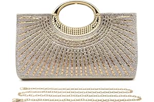 Pahajim Pochettes et Clutches Femme Chic Sac Soiree Brillant Sac à Main avec Bandoulière Chaine pour les Mariages, les Cérémonies, les Fêtes