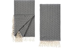 Tuiste Saunatuch Schwarz 2er Pack, Saunakilt Damen und Herren, Strandtuch, Saunahandtuch, Picknickdecke, Hamamtuch%100 Baumwolle, Strandtücher, Strandhandtuch XXL, Badehandtuch groß 100x180