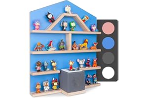 Little Moonshine Shelf for Tonie Box and Tonies The Original – up to 52 Tonies – Magnetic Wall Shelf – 4 Matches Toniebox (Blue)