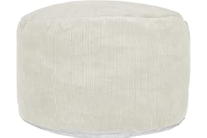 adekor_home Puffa | Sitz | Kord | Hocker | Bequem | Stilvoll | Zum Sitzen | Unter den Füßen | Auf der Terrasse | Im Garten | Im Wohnzimmer | 70x45 cm (Creme), 45202202