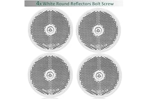 DARKGUARD 4 x Round Reflectors White Diameter 60 mm Approved, Reflector Circular Blanco, Safety Reflection for Trailer Caravan Gate Post (White - Round-Screw-4 Pieces)