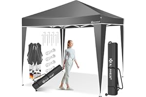 KESSER® Carpa Plegable 3x3m | Pop-Up Regulable en Altura Estable Impermeable Resistente al Invierno | Protección UV 50+ Incluye Bolsa con Ruedas y Anclaje al Suelo - Antracita