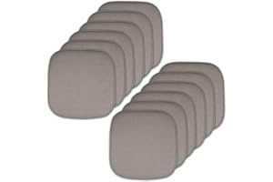 Sweet Home Collection Cojín para silla de espuma viscoelástica con patrón de panal de abeja de color sólido, antideslizante, parte trasera de goma antideslizante, paquete de 12, color plateado