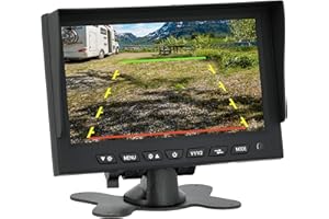 VSG Monitor di retromarcia PROFI da 7” / 12-24 volt/linee di distanza/mirroring dell'immagine / 2 ingressi video/ritardo di spegnimento/e-approval/alimentazione della telecamera/serie PREMIUM