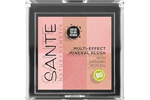 ‎SANTE NATURKOSMETIK SANTE Naturkosmetik Multi-Effect Mineral Blush - 01 Coral - 8 g - 6 Farben für natural Glow, zarten Shimmer & sanftes Contouring - mit Bio-Acaiöl & 100% natürlichen Pigmenten