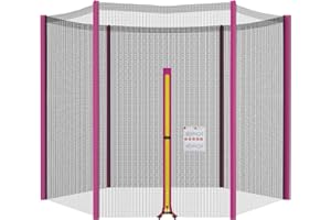 Mehomei Filet de Remplacement pour Trampoline 244 305 366 396 427 cm, Filet Sécurité de Rechange Résistant aux UV avec Zip, Enveloppe de Protection des Rebords de Trampoline