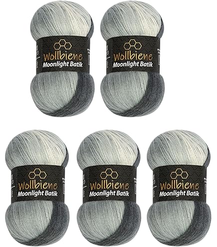5 x 100 g Wollbiene Harmony Batik 500 gram met kleurverloop, 30% katoen