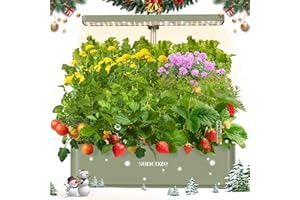 SUNCOZE Hydroponisches Anzuchtsystem, Indoor Kräutergarten Set mit LED-Wachstumsleuchte, Smart Garden 12Pods, höhenverstellbar, 4L Wassertank, leise intelligente Pumpe, für Zuhause, Küche, Grün
