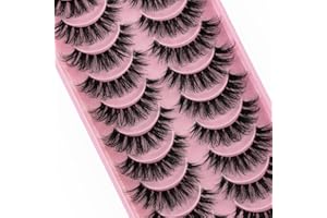 HICOCU Clear Band Wimpern Russische Volume Fluffy Strip Lashes 10 Paar Natrliche Wispy D Curly Falsche Wimpern sehen aus wie Verlängerungen… (HT77-6)