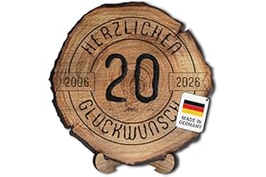 ‎DARO DESIGN DARO Design – Baumscheibe mit Gravur für 20. Jubiläum – Firmenjubiläum Geschenk aus Holz – Dienstjubiläum Holz Geschenke mit Gravur – Dicke 6mm, Durchmesser 30cm