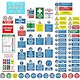 Rubigo Complete 65PK Kitchen Safety Signs Set, Kitchen Stickers, Health & Safety Signs Compliant, Food Hygiene Stickers, Waterproof, Oil Proof Laminated Self Adhesive sticker