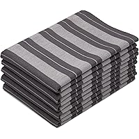 DoubleDry Theedoeken 12 st - 100% katoen - blokpatroon - geblokt - horeca ruit - zwart