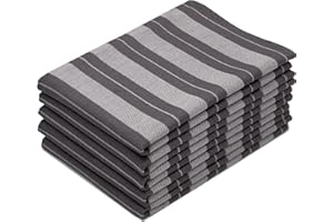 ZOLLNER Zestaw 5 ścierek do naczyń – bawełna, 50 x 70 cm – chłonne i wytrzymałe ręczniki kuchenne – do prania do 60°C – w paski grafitowe – jakość gastronomiczna