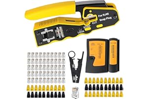 MAYLINE-TECH MAYLINE RJ45 Pince à Sertir de CAT5 CAT6 Testeur de Network Réseau Cable Kits d'outils de Réparation d'Ordinateur,Professionnel de Réseau d'Outils Ensemble d'Outil Approprié au Bricolage (Bleu)