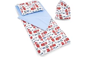 PinkZebra Sacco a Pelo 140x75 cm con Federa 60x40 cm per Bambini, in Cotone a Doppia Zip con Garage e Borsa, Oeko-Tex