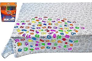 Komencu Ausmaltischdecke Kinder - Malunterlage für Kinder Abwaschbar - Maltischdecke für Kinder – Aqua Doodle – Filzstifte Kinder Auswaschbar