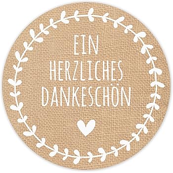 Partycards 48 Danke-Aufkleber - Gold/Weiß Für Geschenke & Feiern