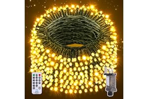 Nextronix Christmas Tree Fairy Lights: 200LEDs 20m Christmas Lights Outdoor Indoor, String Lights Mains Powered with 8 Modes Remote, IP44 Waterproof Outside Xmas Lights for Garden/Windows/Wall/Roof