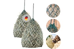 Germondo 2X Heunetz für Pferde (70 x 50 cm) - Engmaschig (5 cm) - Füllmenge ca. 3,5 kg - Großer robuster Heusack für artgerechte Fütterung