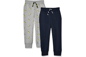 Amazon Essentials Pantaloni Sportivi Jogger in Pile (precedentemente Spotted Zebra) Bambini e Ragazzi, Pacco da 2