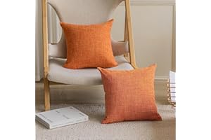 Home Brilliant Burnt Orange Cushion Covers 45 x 45 Pack of 2, Modern Cushions for Sofa, Bed, Car, Autumn Decorations 45 cm, 18 inch