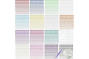 DADAPANGHU Glitzersteine Selbstklebend, 2594 Stück Glitzersteine Gesicht Acryl Strasssteine Selbstklebend Glitzer Schmucksteine mit Pinzette Temporäre Tattoos für Gesicht Körper Nägel DIY Handwerk (16 Blätter)
