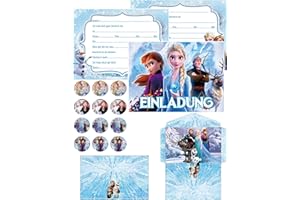 Olanstar Geburtstagseinladungen für Kinder mit Eiskönigin-Thema, 12 Stück Elsa Einladungskarten, Mädchen Geburtstagsparty Einladungen,Partyeinladungen Einladungen Kinder