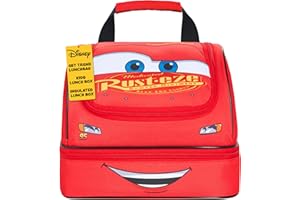 Get Trend Disney Cars Bolsa Termica Porta Alimentos Infantil Bolsa Almuerzo con Compartimentos Nevera Bolso para Escuela Picnic Viajar (Rojo McQueen)