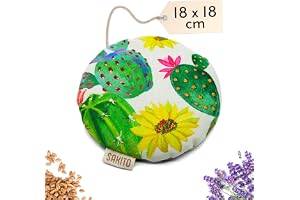Bouillotte Micro-onde (18x18 cm) - Thérapie Naturelle contre le Stress et Douleurs Musculaires - Utilisation Chaude ou Froide - Grande Rétention de Chaleur - Tissu de Première Qualité - Parfum Lavande