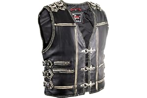 MDM Skórzana kamizelka motocyklowa w stylu vintage