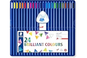 STAEDTLER 157 SB24 Ergosoft Triangular Colouring Pencils - Assorted Colours (Pack of 24 Pencils)