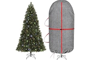 VERONLY Aufrecht Weihnachtsbaum Aufbewahrungstasche,Weihnachtsbaum Sack mit Reißverschluss Verstellbare Träger für 7.5 inch Künstlicher Weihnachtsbaumh¨¹lle Grau