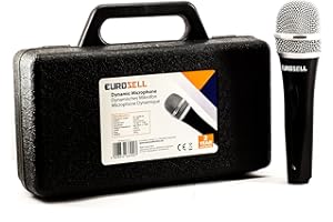 Eurosell - Microphone dynamique pour chant et scène, avec étui et câble jack XRL 5 m