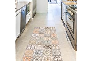 CREARREDA Alfombra Vinílica Cocina y Baño Antideslizante Lavable, Diseño Italiano Moderno, Impermeable, Decorativa, Resistente, Fácil Limpieza, Antimanchas, Higiénica, Made in Italy