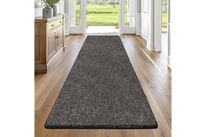 ‎ENYHOM Enyhom 80x200cm Teppich Läufer Waschbarer Läufer Flur rutschfest Waschmaschine Flurteppich Küchenläufer für Eingangsbereich Schlafzimmer Korridor Schwarz&Grau