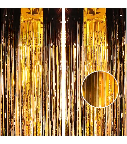 2 tende in lamina d'oro da 1 m x 2 m - tende orpelli oro