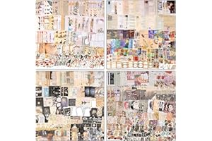 Draupnir 800Pcs Vintage Scrapbooking Stickers Paper Pack, DIY Retro Journaling Scrapbooking Supplies Decorative Stickers Paper Kit for Scrapbook and Bullet Journal - Collection