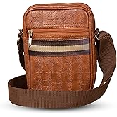 Lifelong Men's and Women's Genuine Leather Sling Bag | Crossbody Shoulder Bag for Travel & Office | Vegan Leather Bag with Adjustable Strap & Spacious